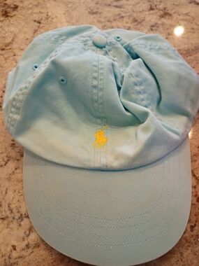 Ralph Lauren Light Blue Polo Baseball Cap with Yellow Pony
